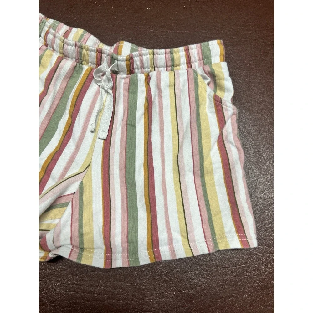 Carters Twill Tie Front Detail Stripe Pull On Shorts‎ Girls Size 12/12A